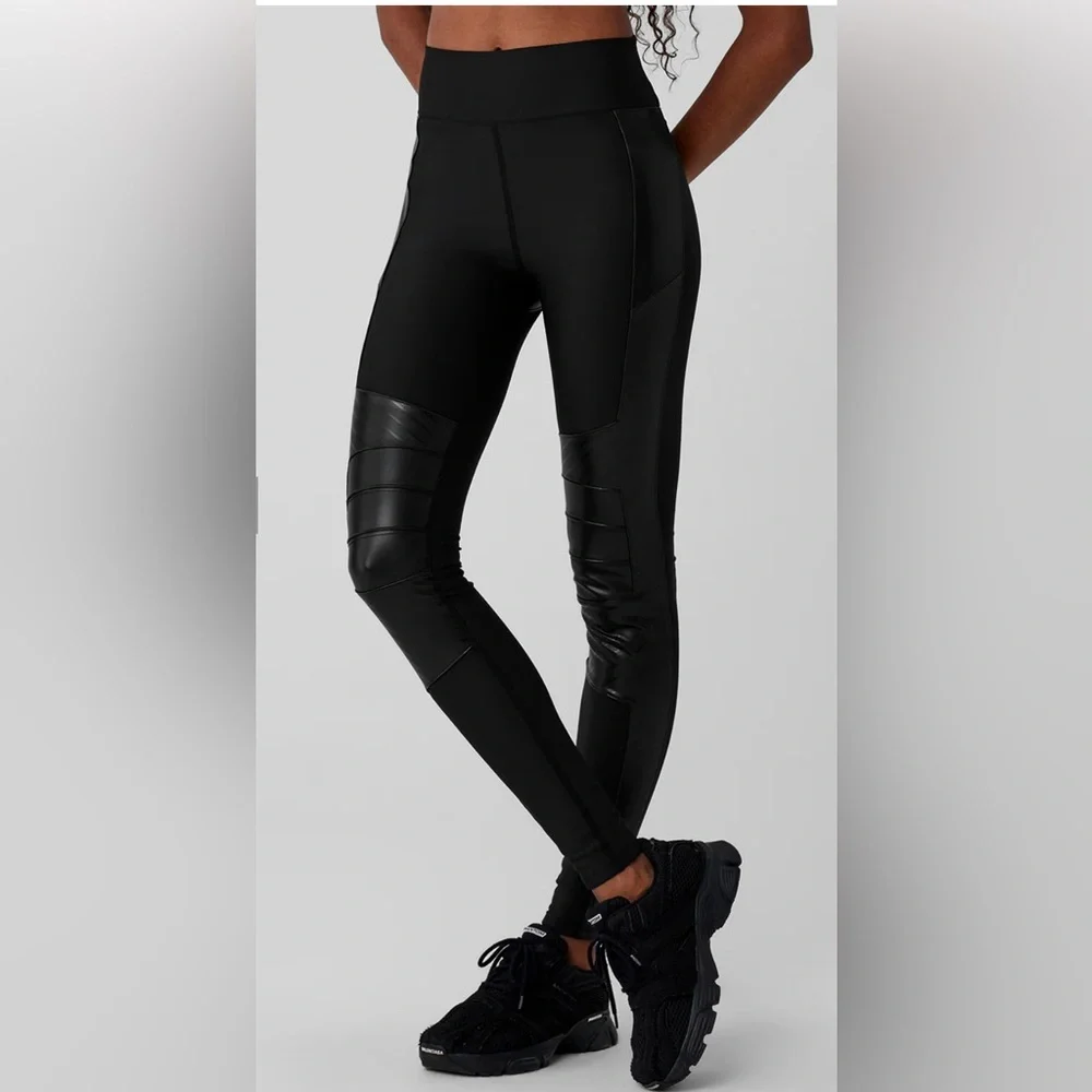 🆕Alo🎱 Airlift Winter Warm High-Waist Supermoto Legging Core: Black Sz M